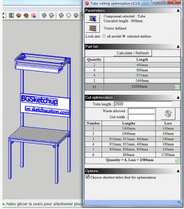 sketchup优化切割插件(Tube Cutting Optimizatio